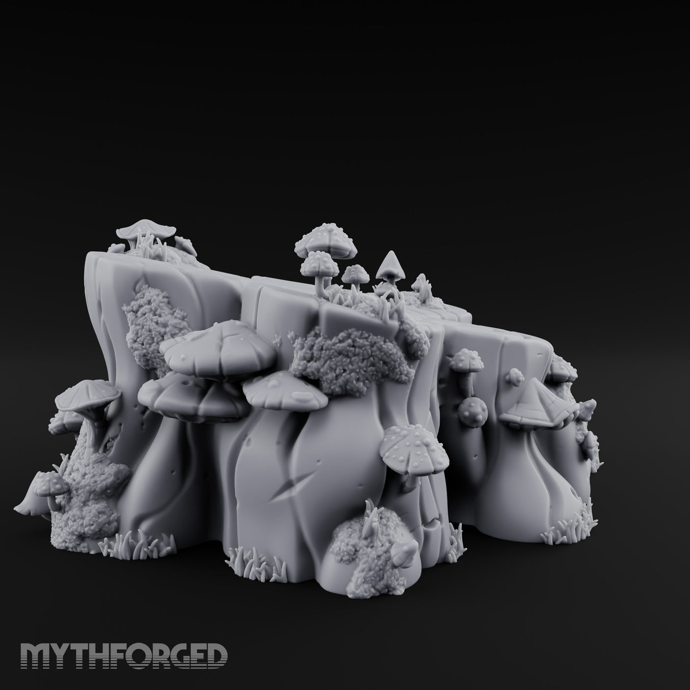 Ring-Grained Fungus-Smothered Forest Stump Miniature for Dungeons and Dragons, Pathfinder or other TTRPGs