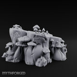 Ring-Grained Fungus-Smothered Forest Stump Miniature for Dungeons and Dragons, Pathfinder or other TTRPGs