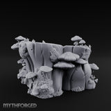 Ring-Grained Fungus-Smothered Forest Stump Miniature for Dungeons and Dragons, Pathfinder or other TTRPGs