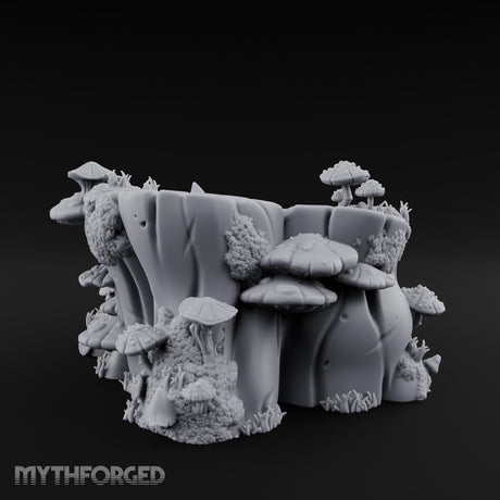 Ring-Grained Fungus-Smothered Forest Stump Miniature for Dungeons and Dragons, Pathfinder or other TTRPGs