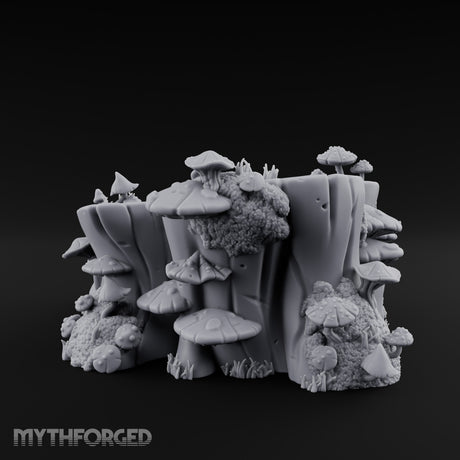 Ring-Grained Fungus-Smothered Forest Stump Miniature for Dungeons and Dragons, Pathfinder or other TTRPGs