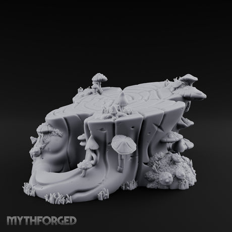 Ring-Grained Fungus-Smothered Forest Stump Miniature for Dungeons and Dragons, Pathfinder or other TTRPGs