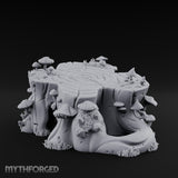 Ring-Grained Fungus-Smothered Forest Stump Miniature for Dungeons and Dragons, Pathfinder or other TTRPGs