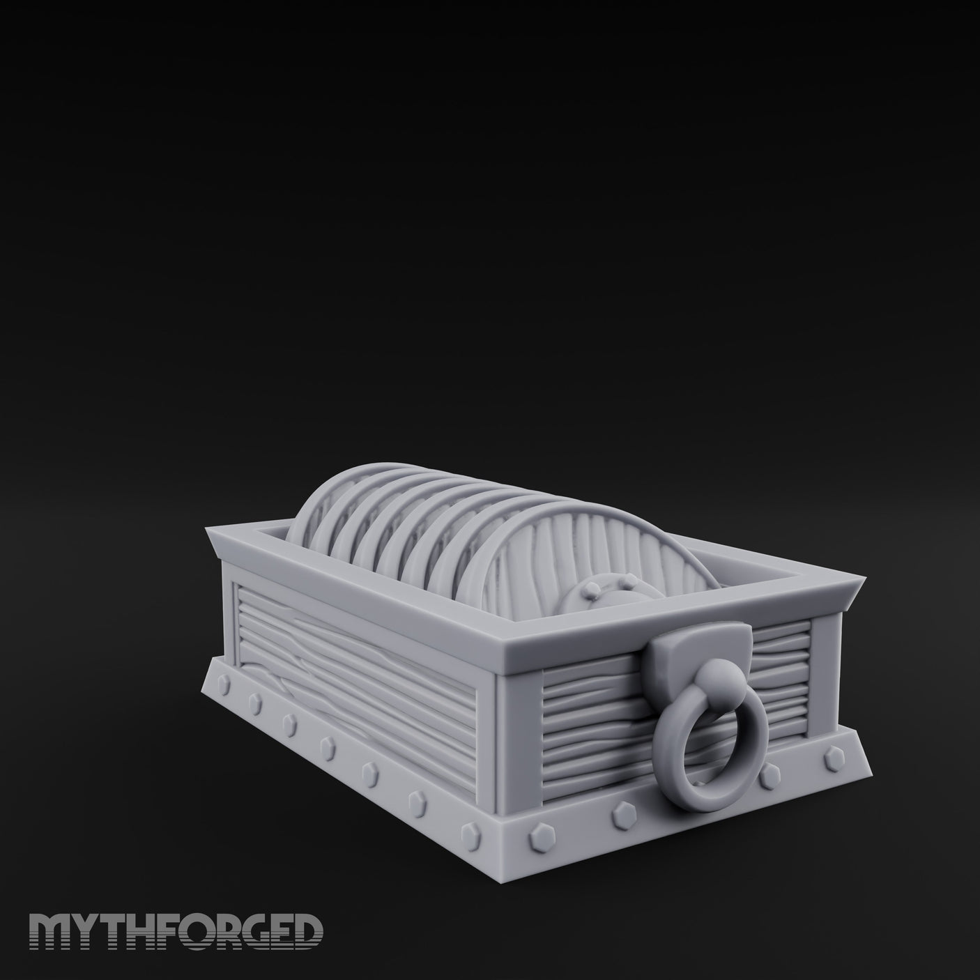 Ring-Handled Rivet-Footed Rope Storage Crate gallery 3