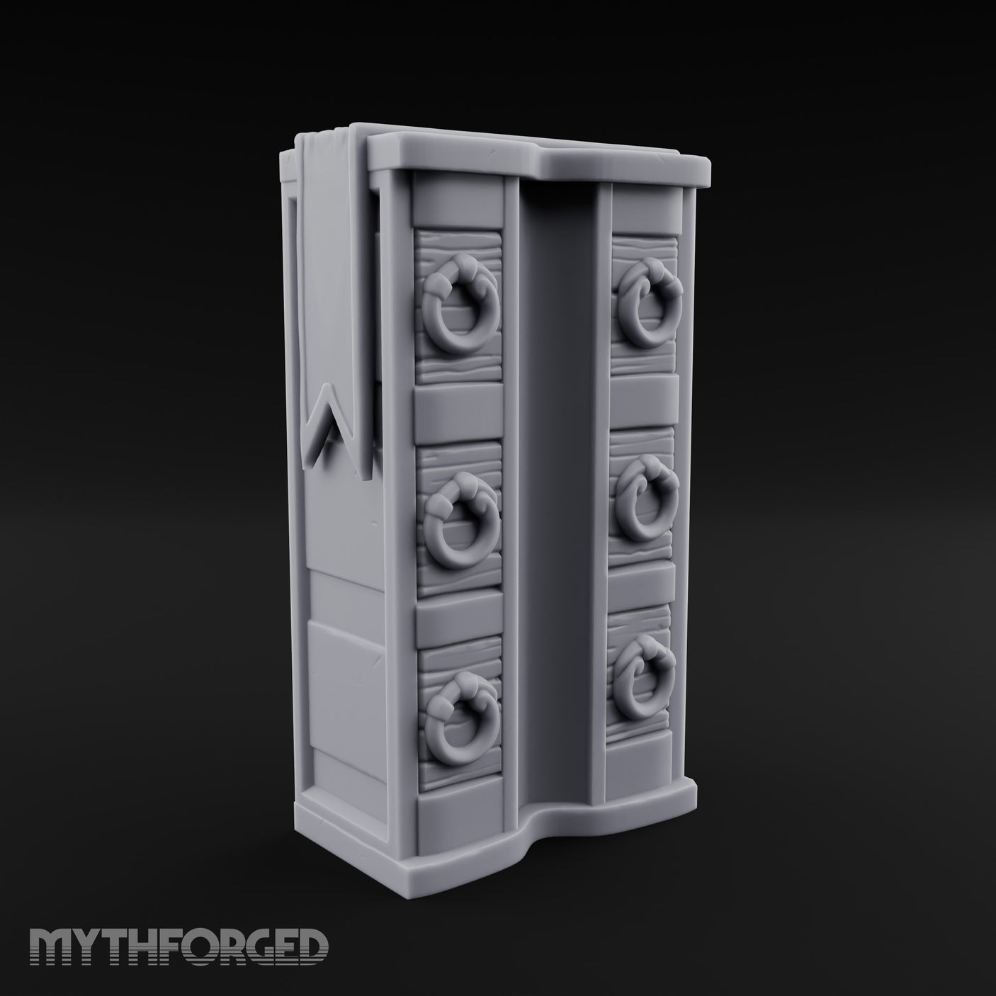Ring-Handled Six-Drawer Noble Dresser Miniature for Dungeons and Dragons, Pathfinder or other TTRPGs