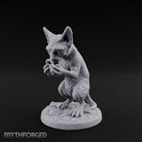 Ring Inspecting Tabaxi Familiar Miniature for Dungeons and Dragons, Pathfinder or other TTRPGs