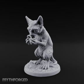 Ring Inspecting Tabaxi Familiar Miniature for Dungeons and Dragons, Pathfinder or other TTRPGs