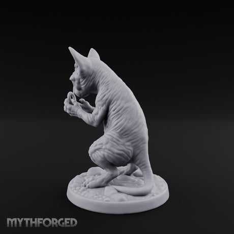 Ring Inspecting Tabaxi Familiar Miniature for Dungeons and Dragons, Pathfinder or other TTRPGs