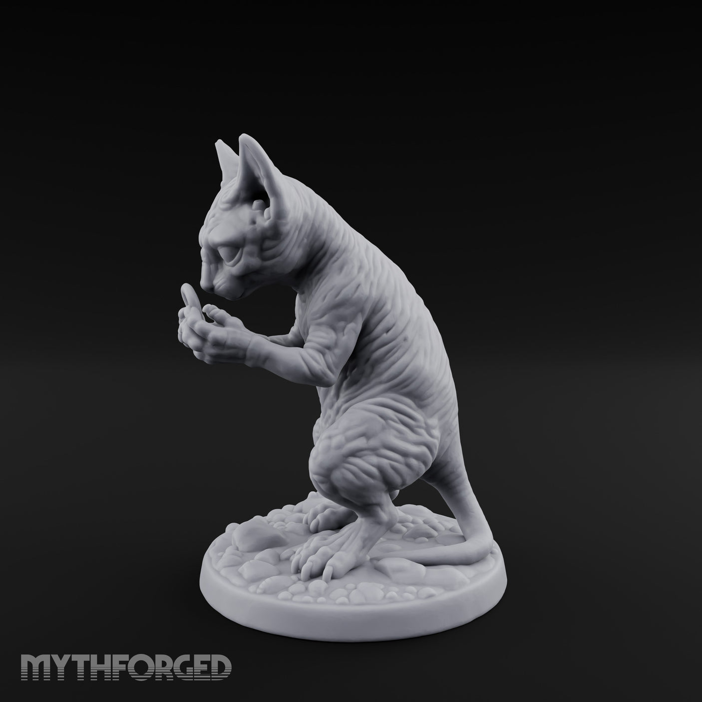 Ring Inspecting Tabaxi Familiar Miniature for Dungeons and Dragons, Pathfinder or other TTRPGs
