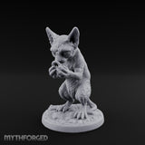 Ring Inspecting Tabaxi Familiar Miniature for Dungeons and Dragons, Pathfinder or other TTRPGs