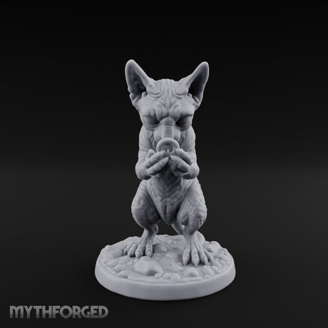 Ring Inspecting Tabaxi Familiar Miniature for Dungeons and Dragons, Pathfinder or other TTRPGs