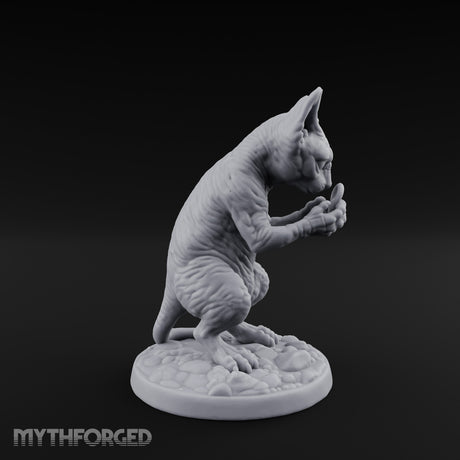 Ring Inspecting Tabaxi Familiar Miniature for Dungeons and Dragons, Pathfinder or other TTRPGs