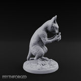 Ring Inspecting Tabaxi Familiar Miniature for Dungeons and Dragons, Pathfinder or other TTRPGs