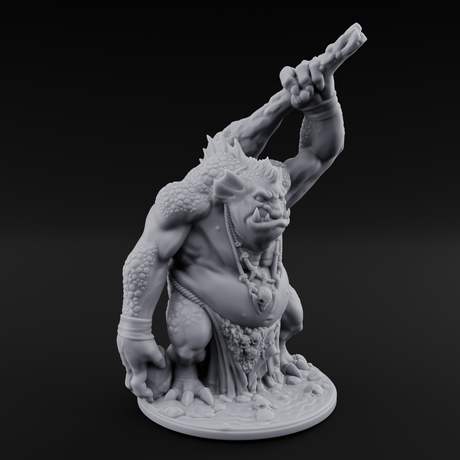 Club Smashing Brute River Dweller Miniature for Dungeons and Dragons, Pathfinder or other TTRPGs