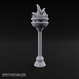 Rivet-Banded Flame-Surging Standing Torch Brazier Post