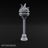 Rivet-Banded Flame-Surging Standing Torch Brazier Post gallery 5