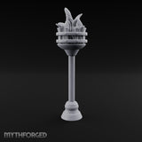 Rivet-Banded Flame-Surging Standing Torch Brazier Post gallery 9