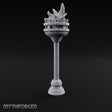 Rivet-Banded Roaring-Flame Standing Brazier Miniature for Dungeons and Dragons, Pathfinder or other TTRPGs