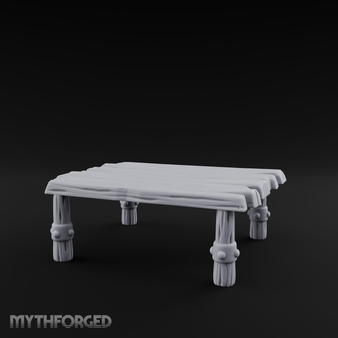 Rivet-Clasped Plank-Topped Tribal Square Table