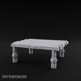 Rivet-Clasped Plank-Topped Tribal Square Table