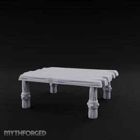 Rivet-Clasped Plank-Topped Tribal Square Table