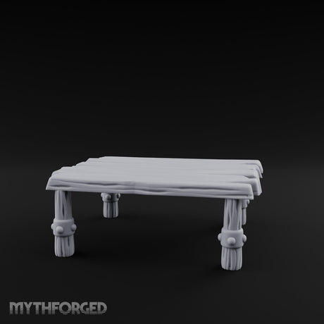 Rivet-Clasped Plank-Topped Tribal Square Table gallery 1
