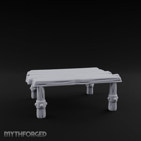 Rivet-Clasped Plank-Topped Tribal Square Table gallery 2
