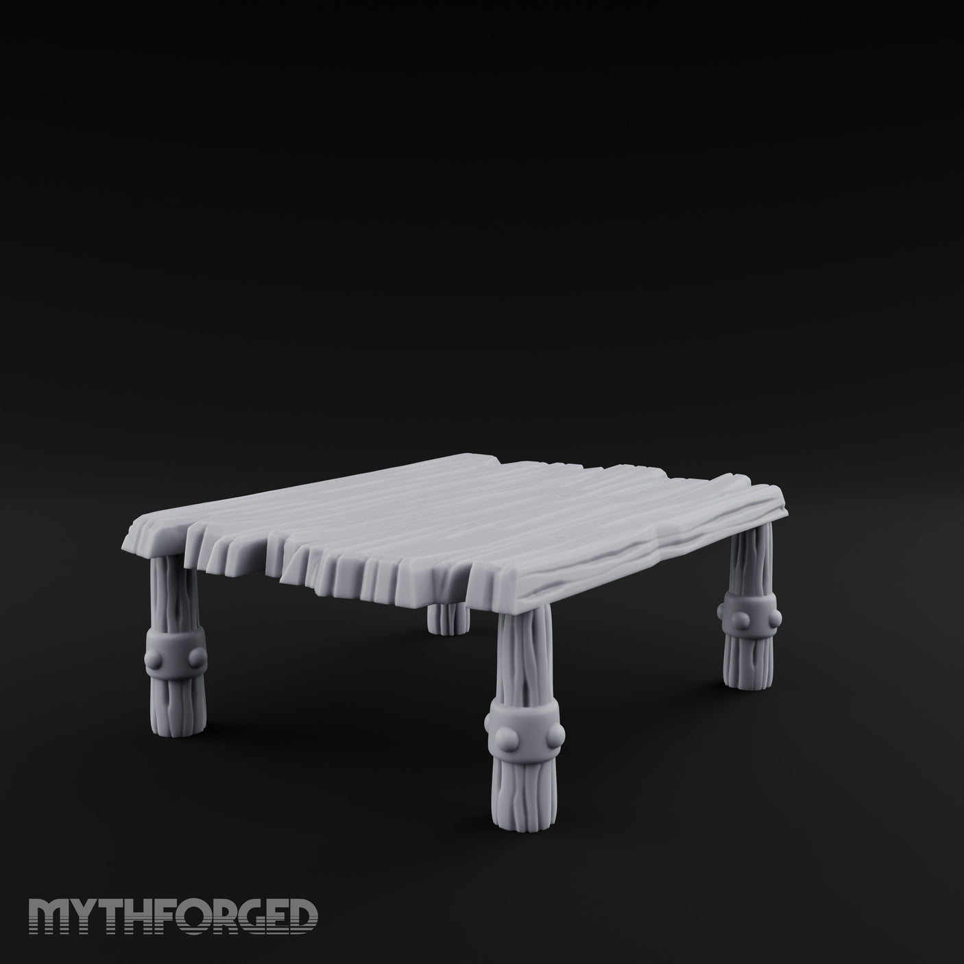 Rivet-Clasped Plank-Topped Tribal Square Table gallery 3