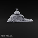 Rivet-Plated Dome-Capped Steampunk Automobile Miniature for Dungeons and Dragons, Pathfinder or other TTRPGs