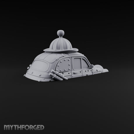 Rivet-Plated Dome-Capped Steampunk Automobile Miniature for Dungeons and Dragons, Pathfinder or other TTRPGs