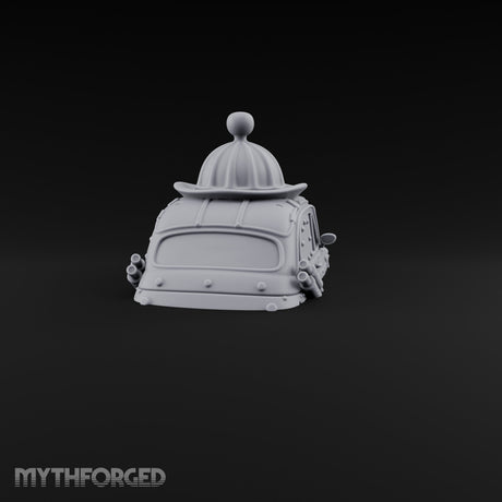 Rivet-Plated Dome-Capped Steampunk Automobile Miniature for Dungeons and Dragons, Pathfinder or other TTRPGs