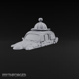 Rivet-Plated Dome-Capped Steampunk Automobile Miniature for Dungeons and Dragons, Pathfinder or other TTRPGs
