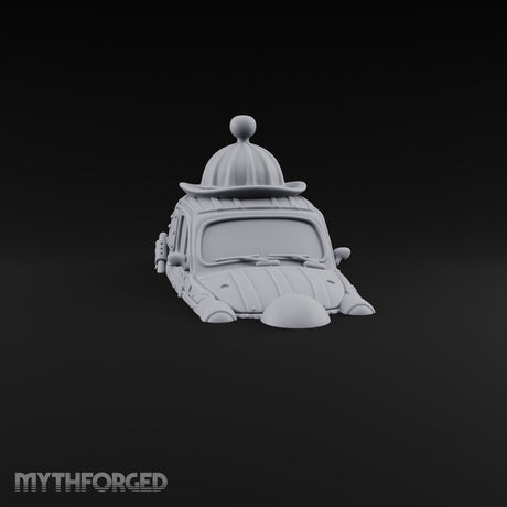 Rivet-Plated Dome-Capped Steampunk Automobile Miniature for Dungeons and Dragons, Pathfinder or other TTRPGs
