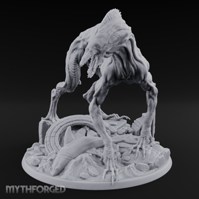 Coiled Over Wreckage R'yleh Sentinel Miniature for Dungeons and Dragons, Pathfinder or other TTRPGs