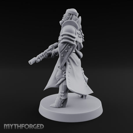 Robed Rifle Cradling Human Sniper Priestess Miniature for Dungeons and Dragons, Pathfinder or other TTRPGs