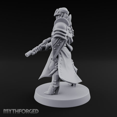 Robed Rifle Cradling Human Sniper Priestess Miniature for Dungeons and Dragons, Pathfinder or other TTRPGs