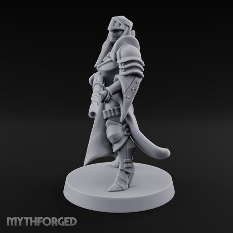 Robed Rifle Cradling Human Sniper Priestess Miniature for Dungeons and Dragons, Pathfinder or other TTRPGs