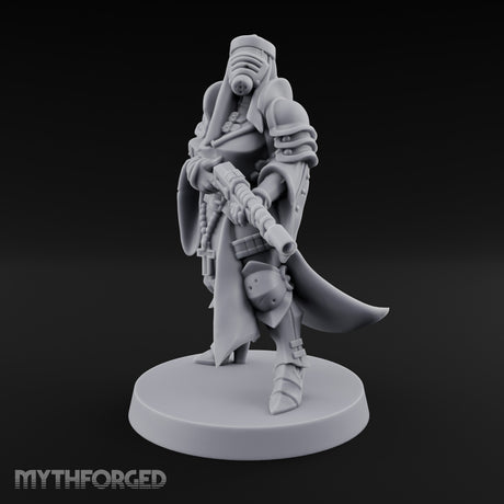 Robed Rifle Cradling Human Sniper Priestess Miniature for Dungeons and Dragons, Pathfinder or other TTRPGs