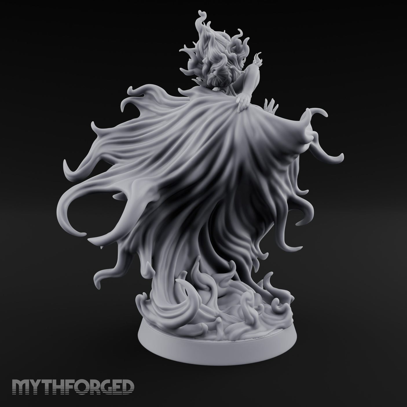 Robes Billowing Reaching Yuki-onna Miniature for Dungeons and Dragons, Pathfinder or other TTRPGs