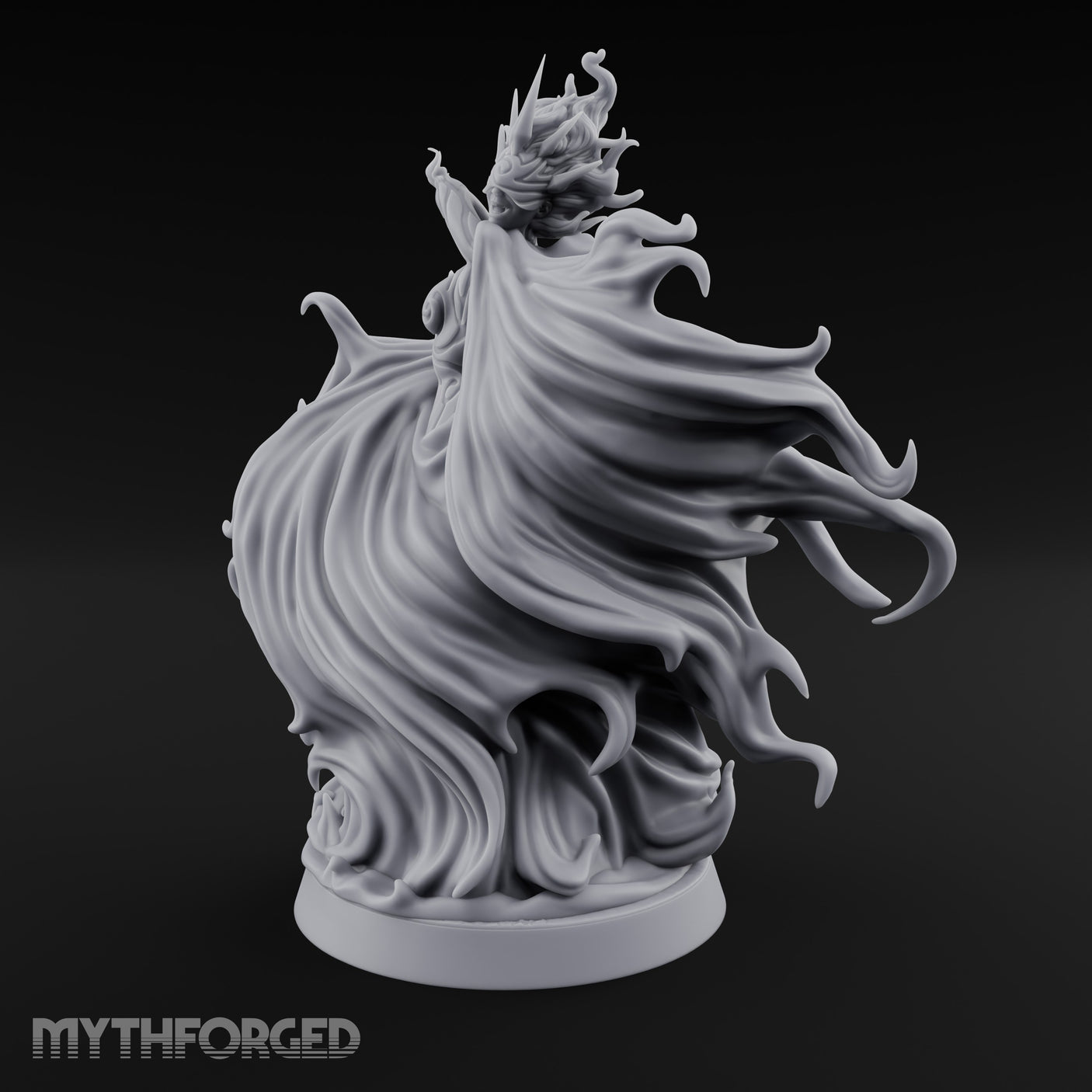 Robes Billowing Reaching Yuki-onna Miniature for Dungeons and Dragons, Pathfinder or other TTRPGs