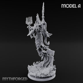Robes Trailing Lich Shaman A Miniature for Dungeons and Dragons, Pathfinder or other TTRPGs