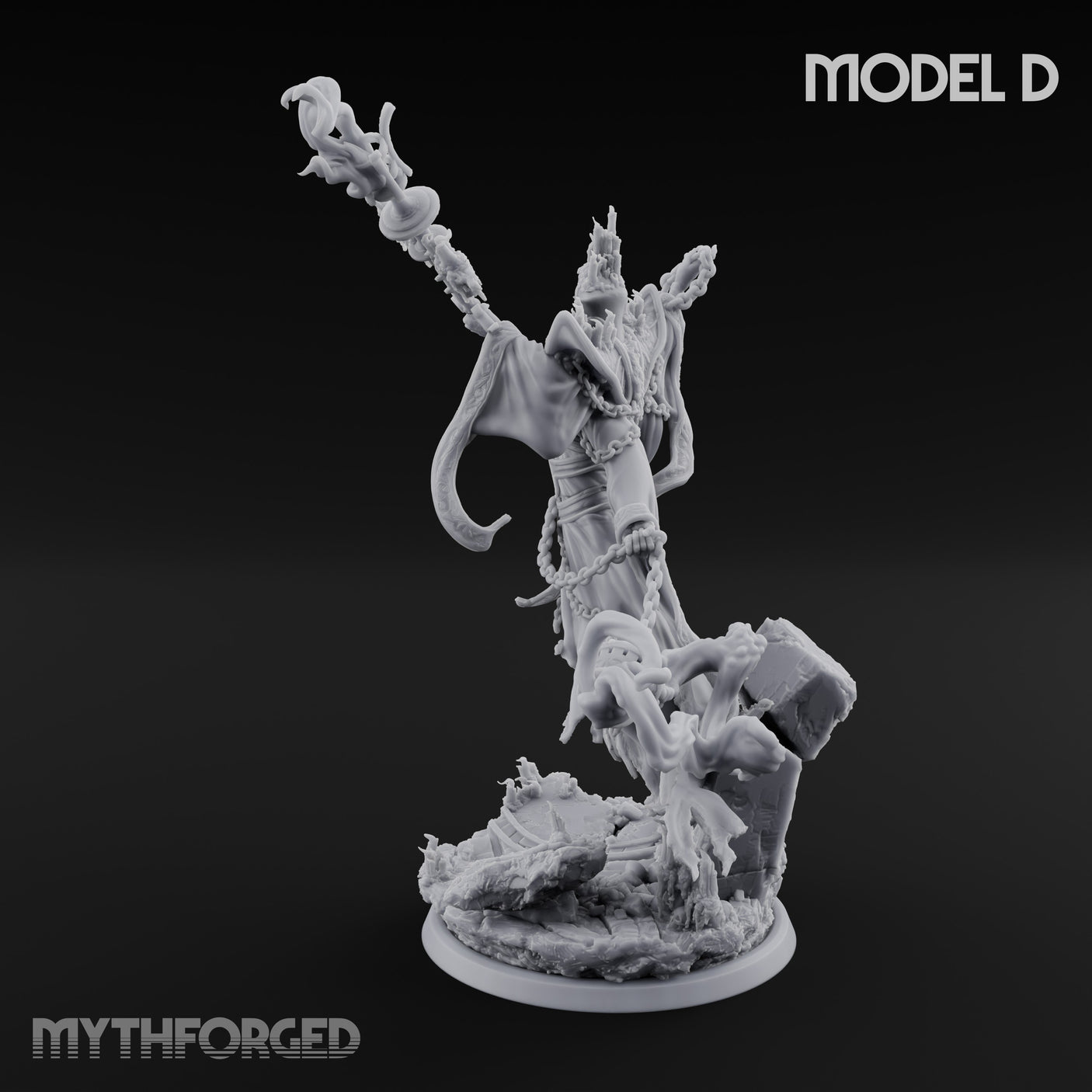 Robes Trailing Lich Shaman D Miniature for Dungeons and Dragons, Pathfinder or other TTRPGs