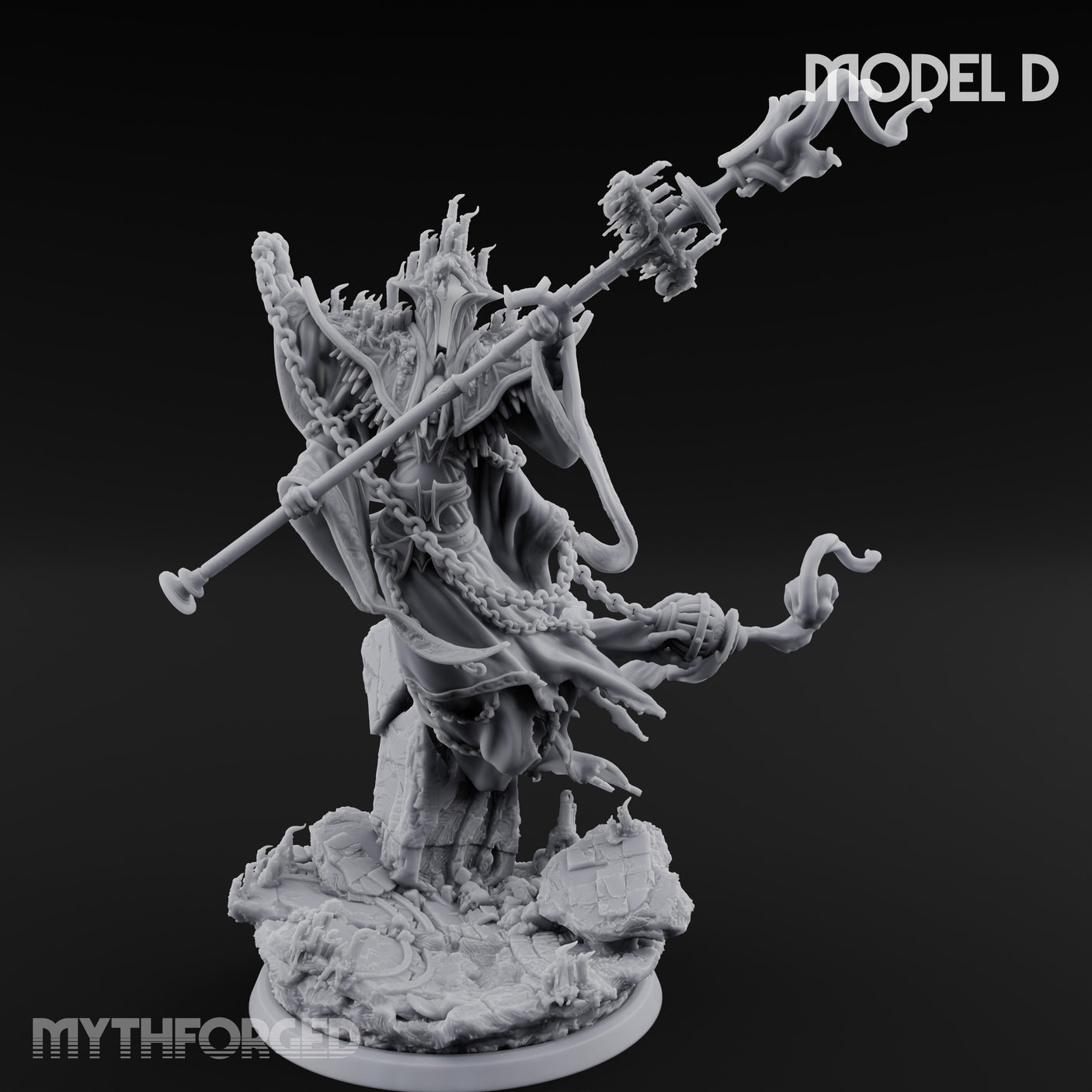 Robes Trailing Lich Shaman D Miniature for Dungeons and Dragons, Pathfinder or other TTRPGs