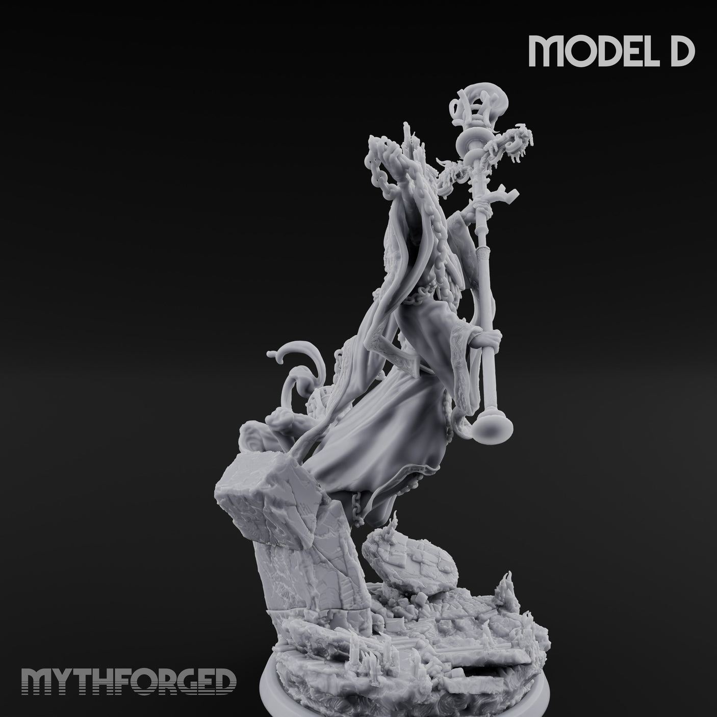 Robes Trailing Lich Shaman D Miniature for Dungeons and Dragons, Pathfinder or other TTRPGs