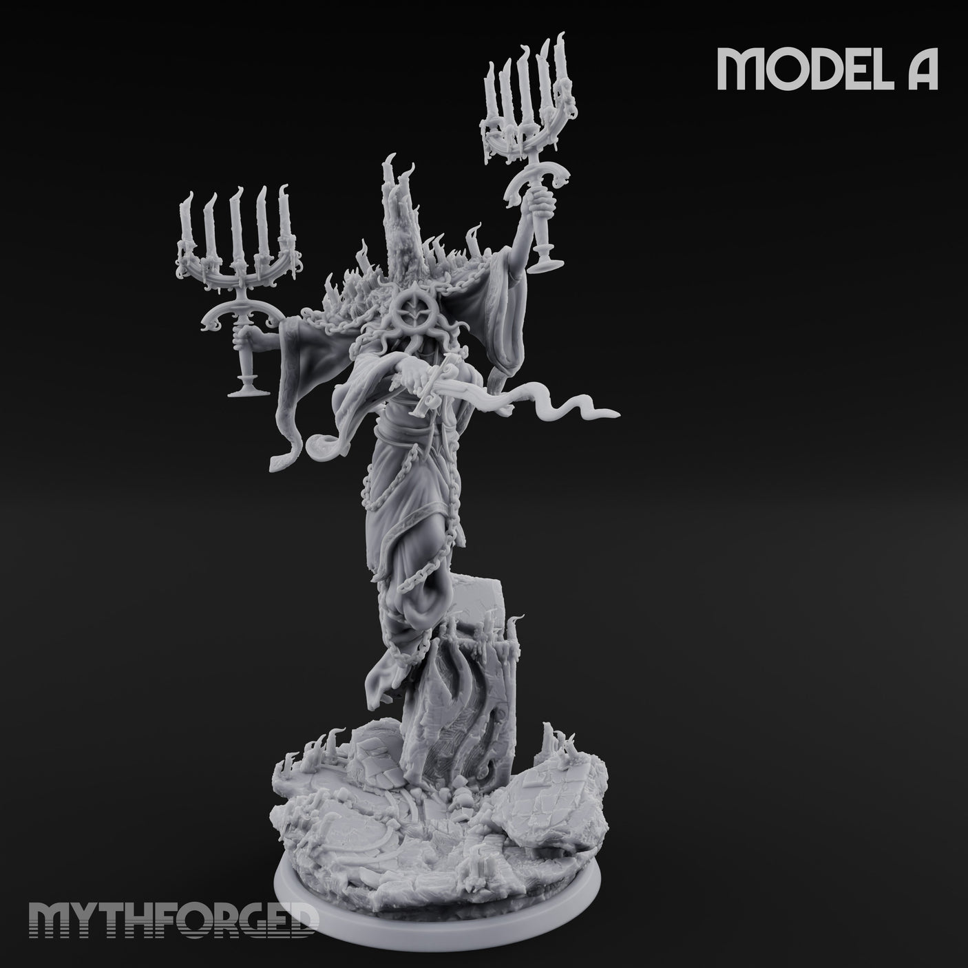 Robes Trailing Lich Shamans Miniature for Dungeons and Dragons, Pathfinder or other TTRPGs