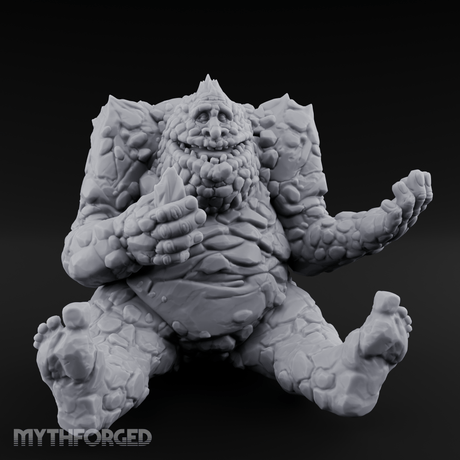 Palms Out Bellowing Happy Troll Miniature for Dungeons and Dragons, Pathfinder or other TTRPGs