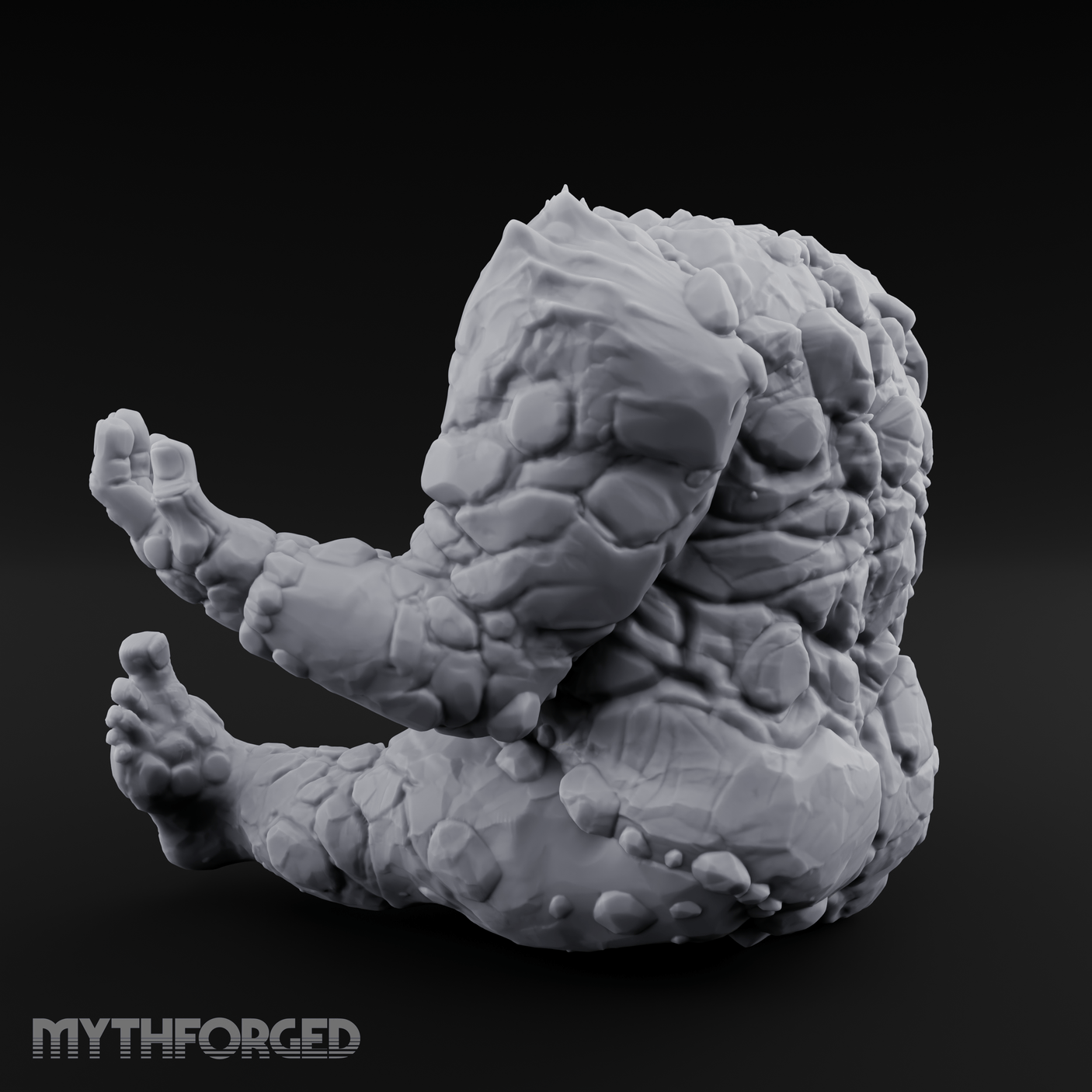 Palms Out Bellowing Happy Troll Miniature for Dungeons and Dragons, Pathfinder or other TTRPGs