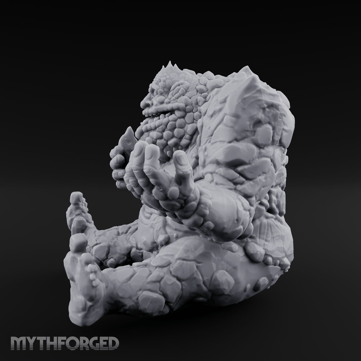 Palms Out Bellowing Happy Troll Miniature for Dungeons and Dragons, Pathfinder or other TTRPGs