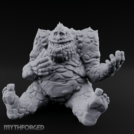 Palms Out Bellowing Happy Troll Miniature for Dungeons and Dragons, Pathfinder or other TTRPGs