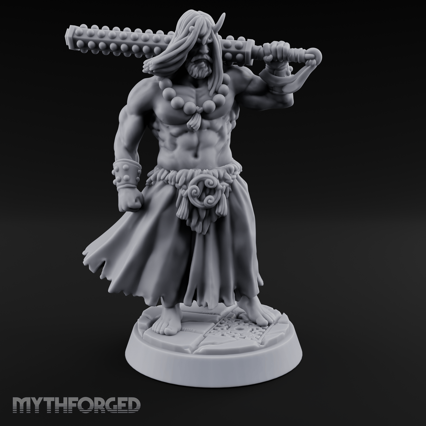 Shoulder Hoisting Human Warrior Miniature for Dungeons and Dragons, Pathfinder or other TTRPGs